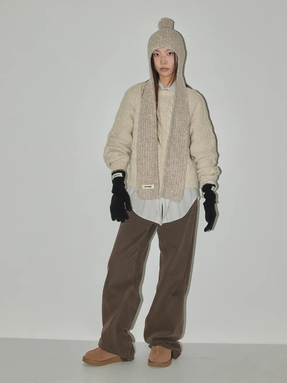 knit bell muffler hat (BEIGE) - 감도 깊은 취향 셀렉트샵 29CM