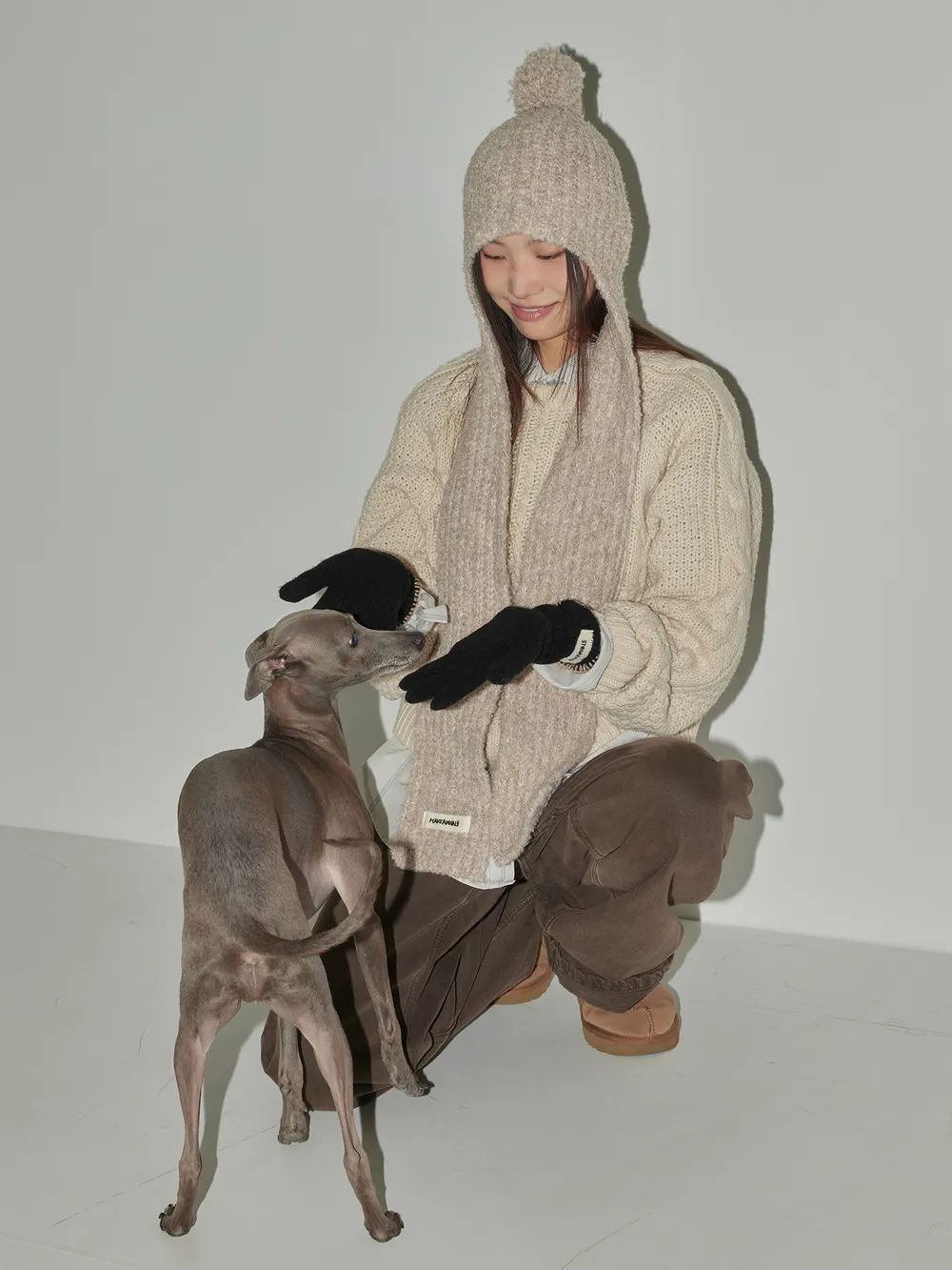 knit bell muffler hat (BEIGE) - 감도 깊은 취향 셀렉트샵 29CM