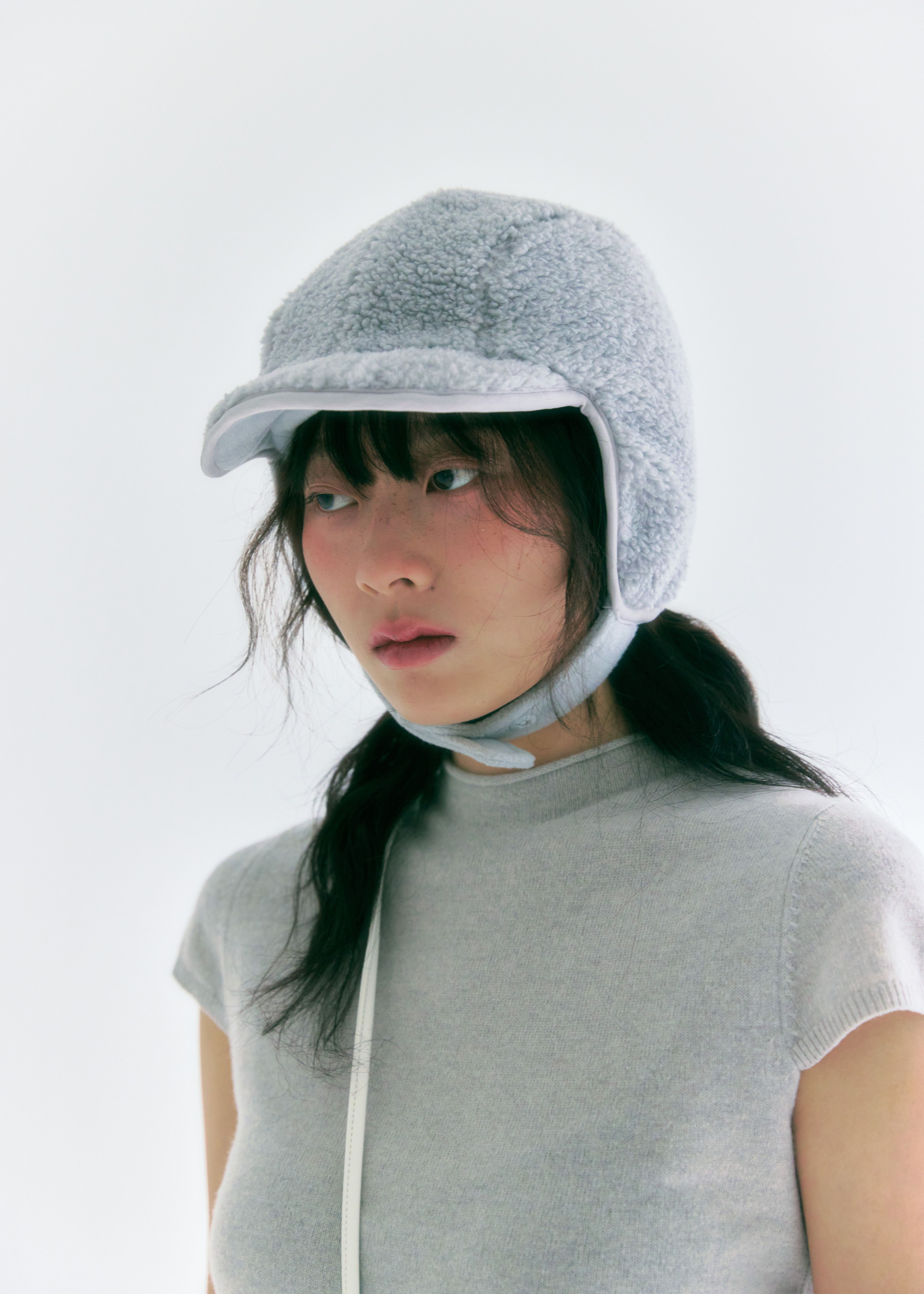 reversible fleece trooper hat (mint grey) - 감도 깊은 취향