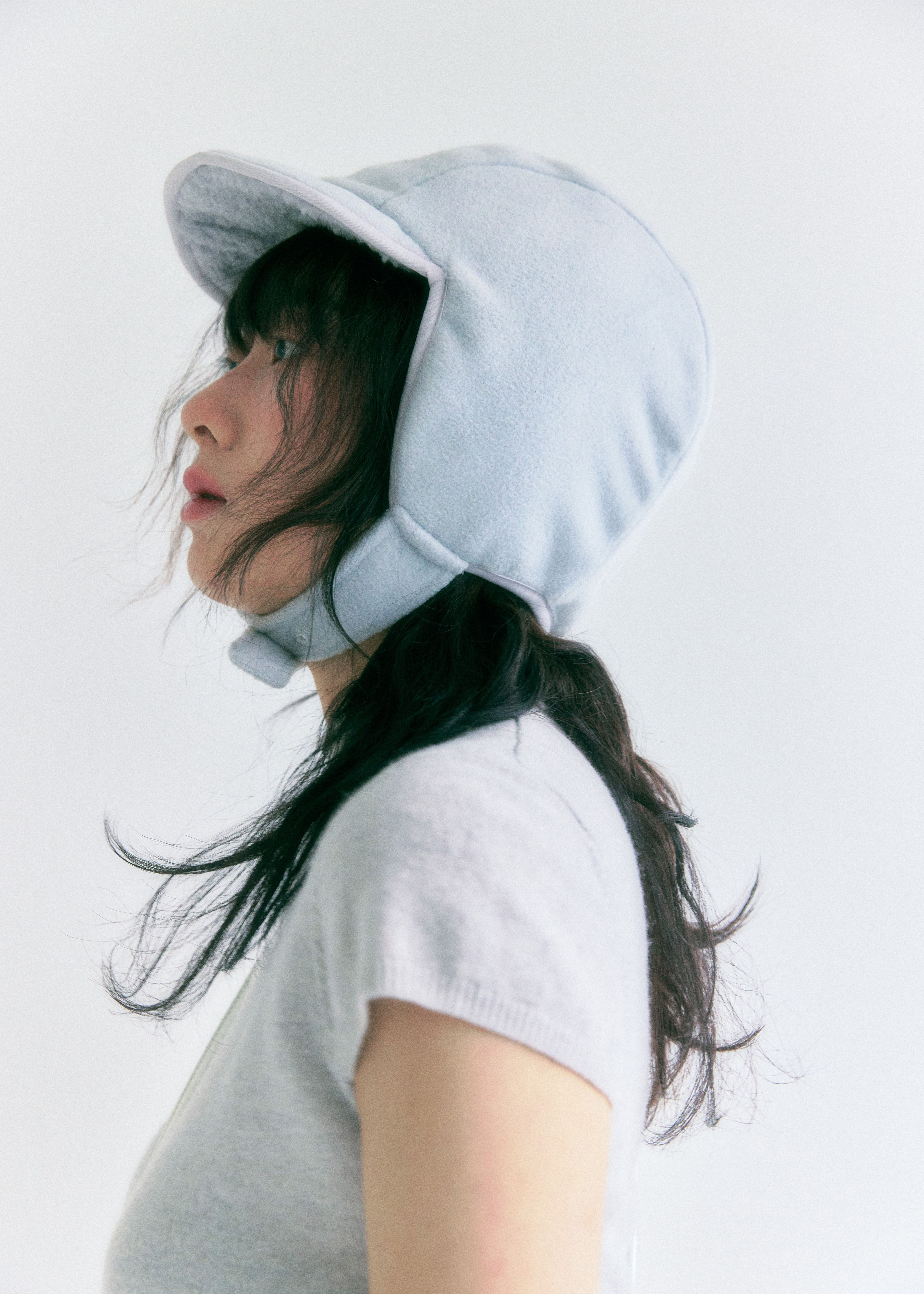 reversible fleece trooper hat (mint grey) - 감도 깊은 취향