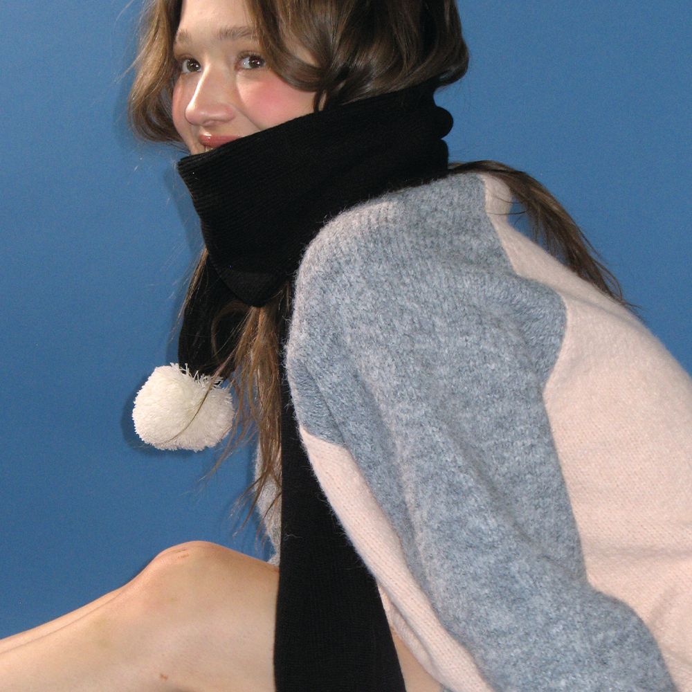 【RONRON】韓国人気★ MULTI STRIPE BELL KNIT MUFFLER★ 3COLOR MULTI STRIPE BELL KNIT MUFFLER (3color) - 감도 깊은 취향