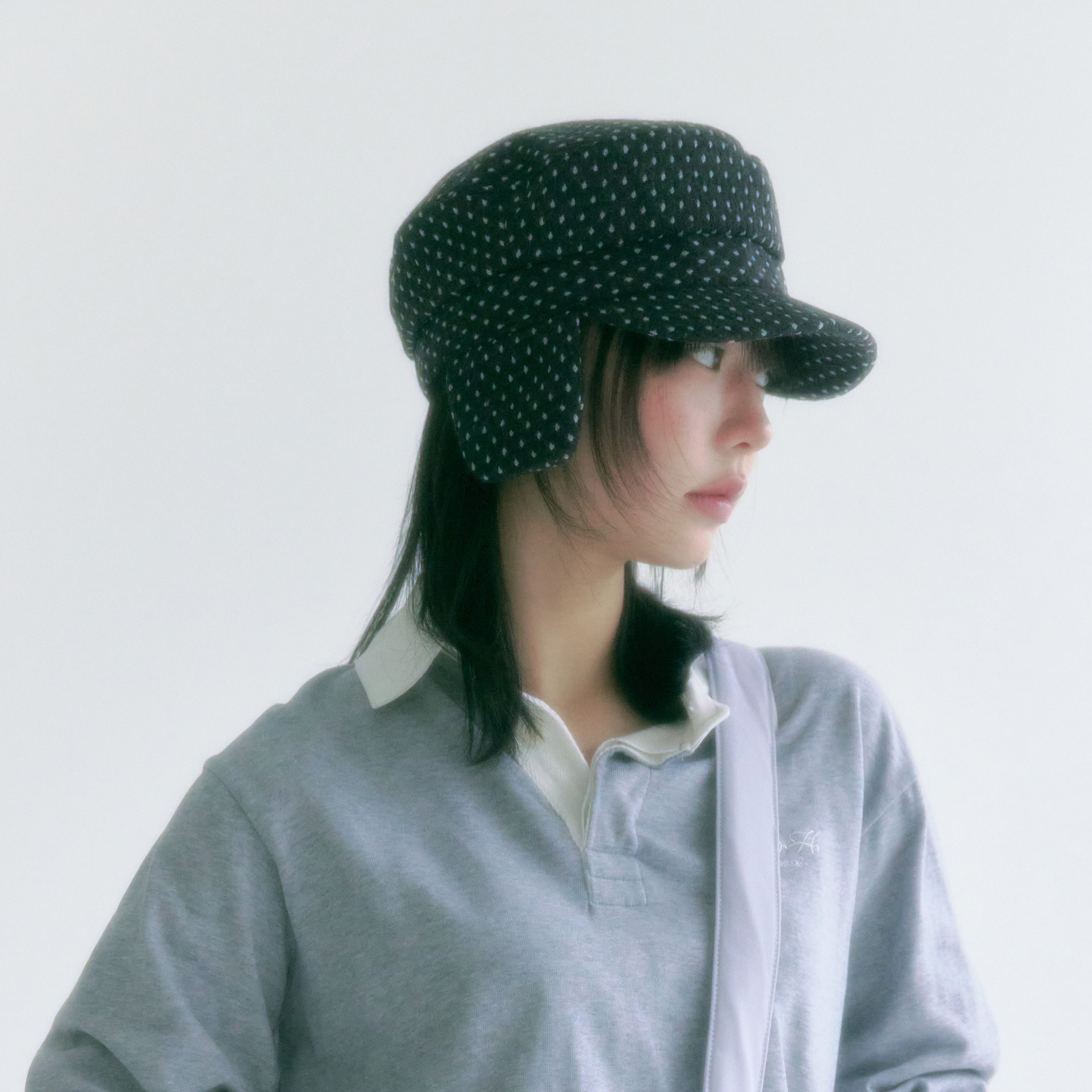 CHECK SKULL NEWSBOY CAP_BURGUNDY(NG2FSUAB29A) - 감도 깊은
