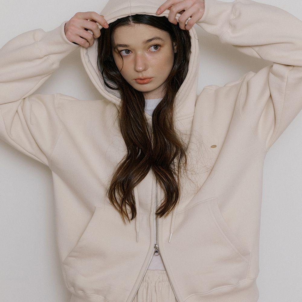 Reorg daily hood zip up light beige 29cm
