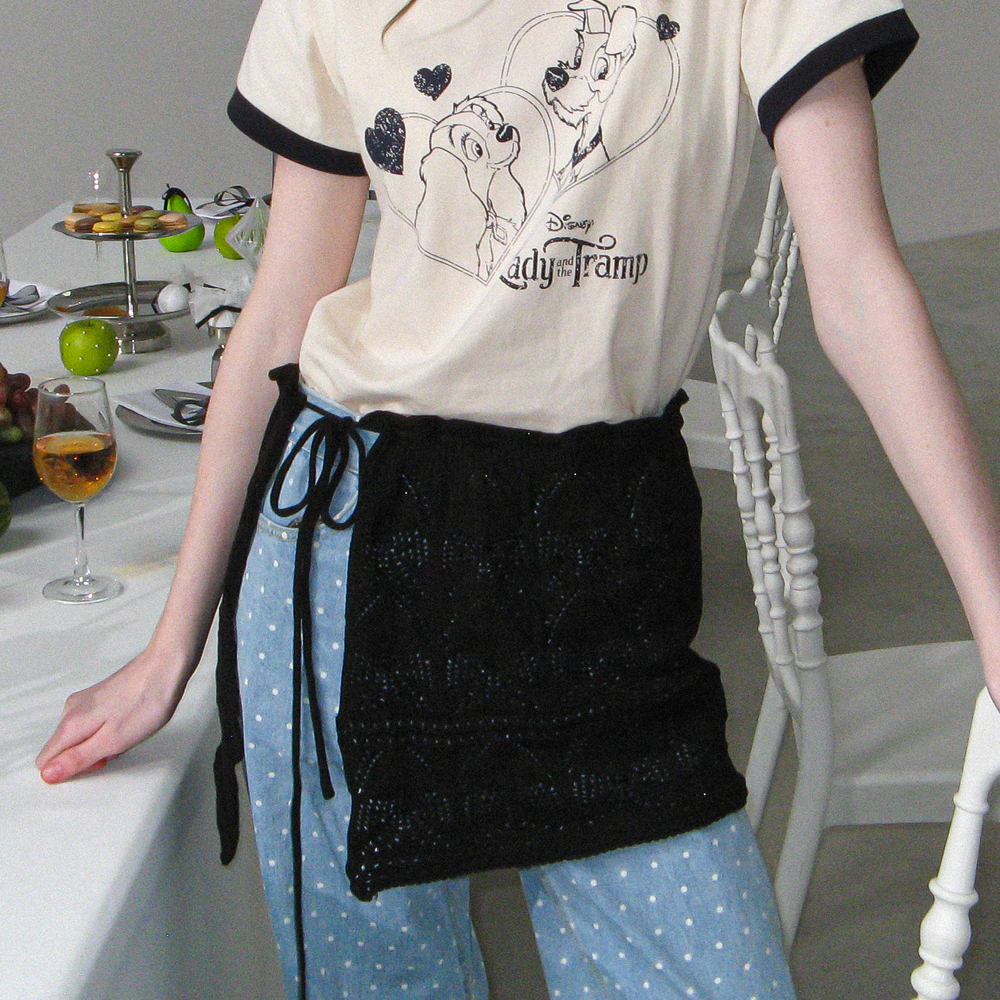 RONRON★韓国★人気★RIBBON SCOTCH LAYERED KNIT LAP SKIRT 2色 RIBBON SCOTCH LAYERED KNIT LAP SKIRT BLACK - 감도 깊은 취향