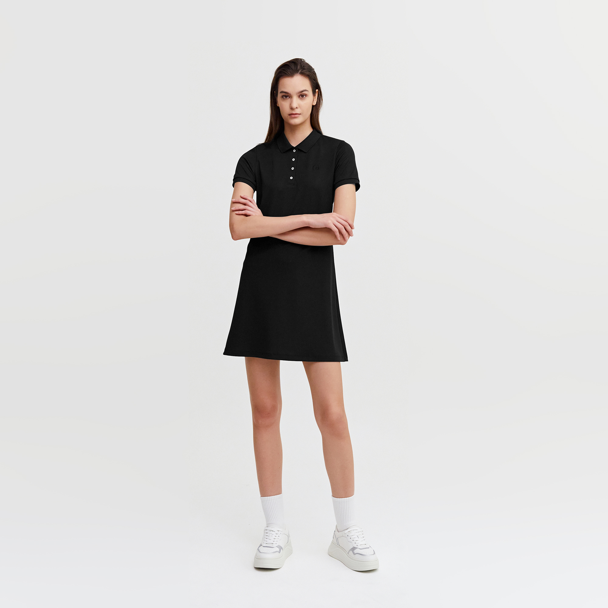 24SS clove] Half Zip-Up Dress (Black) - 감도 깊은 취향