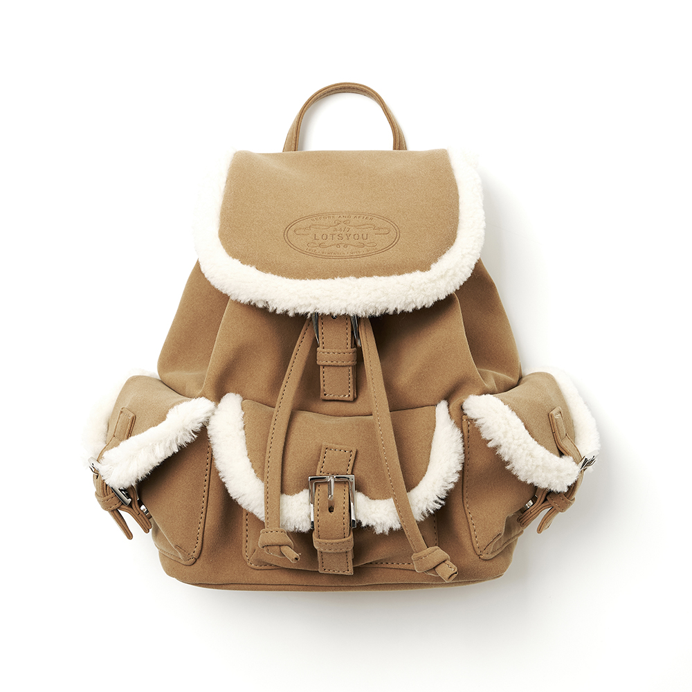 lotsyou_Nostalgia Chubby Shearling Backpack Brown - 감도