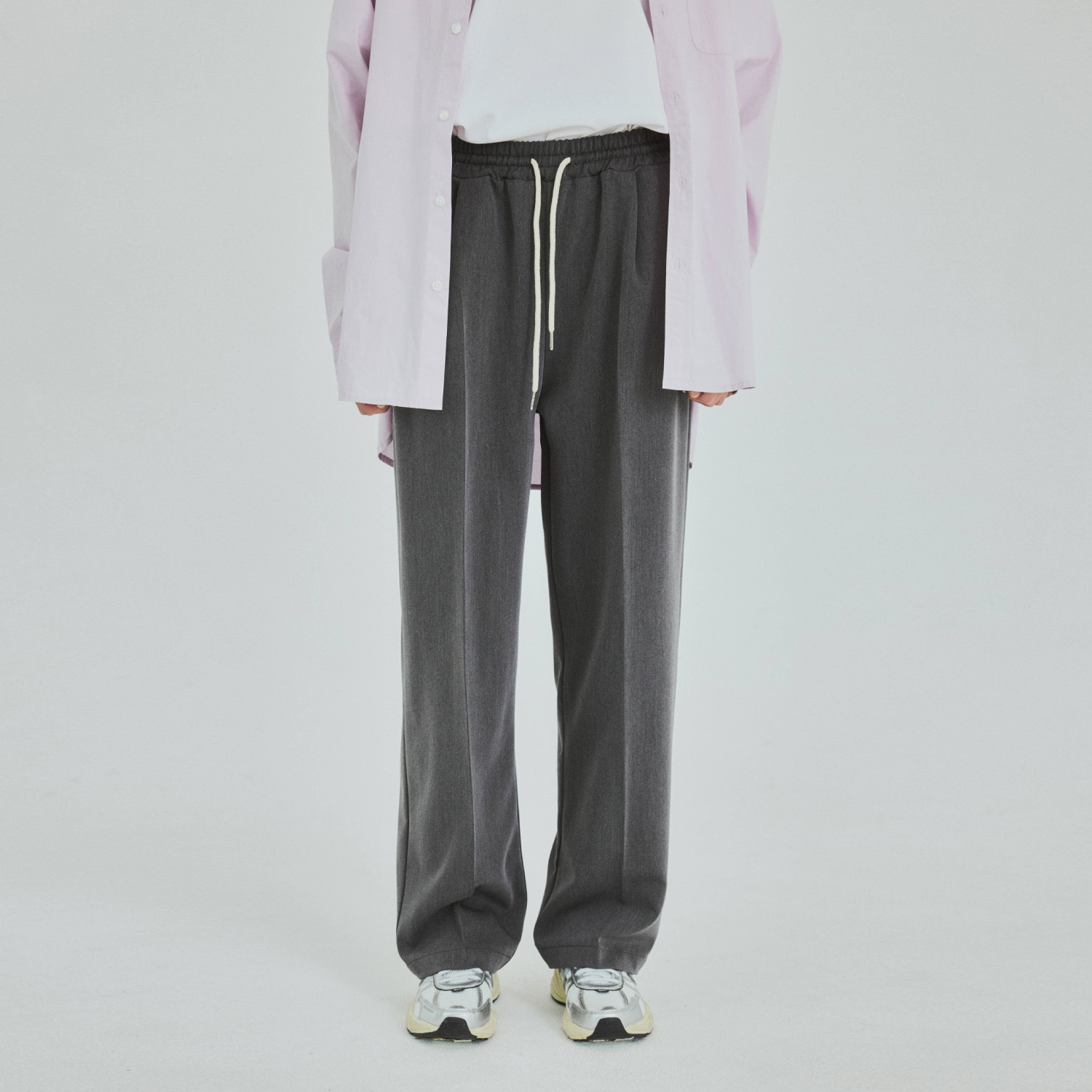 [NF]25SS●CLASSIC BUTTON BANDING SLACKS CLASSIC BUTTON BANDING SLACKS (CHARCOAL) F25QD818 - 감도