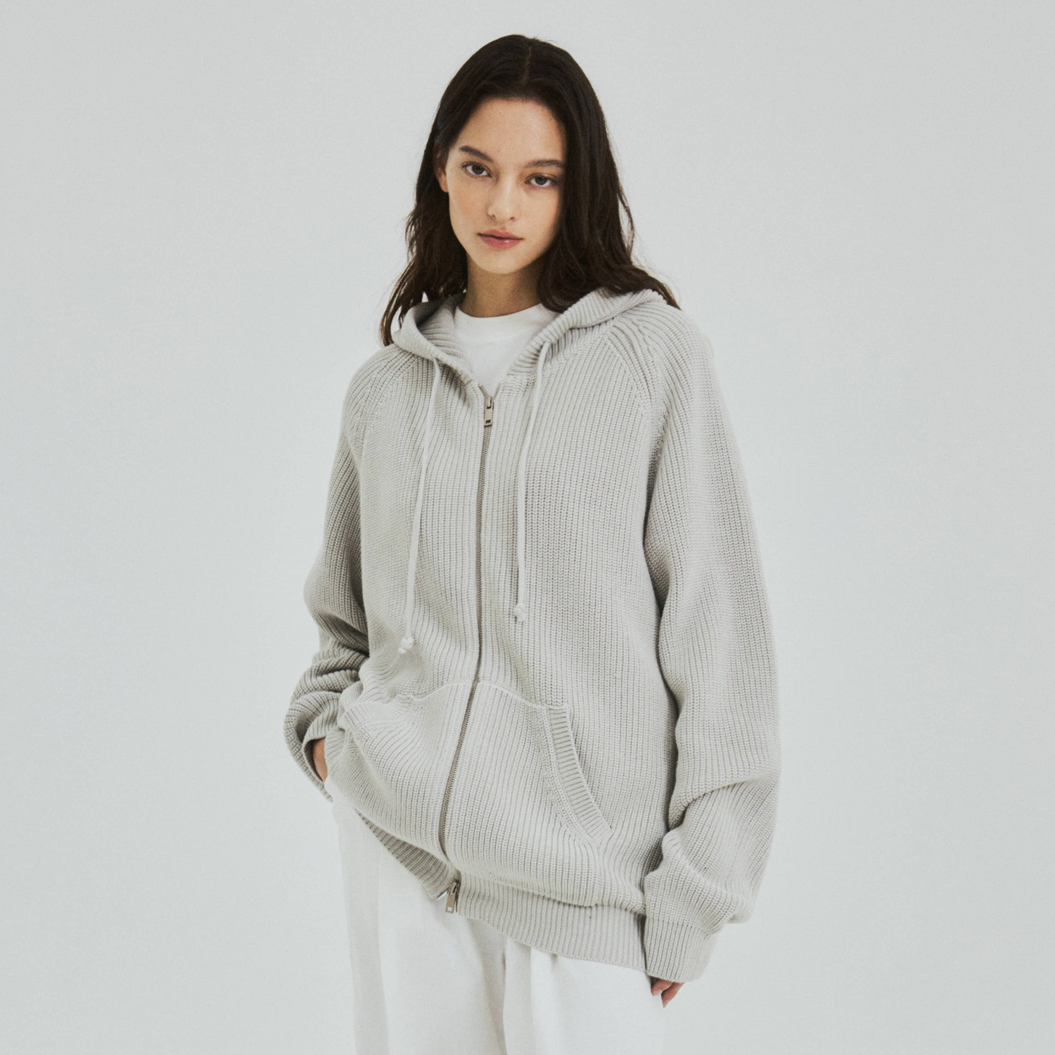 ★2025SS新作★ROLAROLA★2WAY WOOL KNIT HOODED ZIP-UP 로라로라