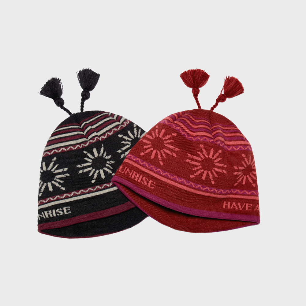 【HELLO SUNRISE】 HS Symbol Tassel beanie / 追跡付 HS Symbol Tassel beanie_Red - 감도 깊은 취향 셀렉트샵 29CM