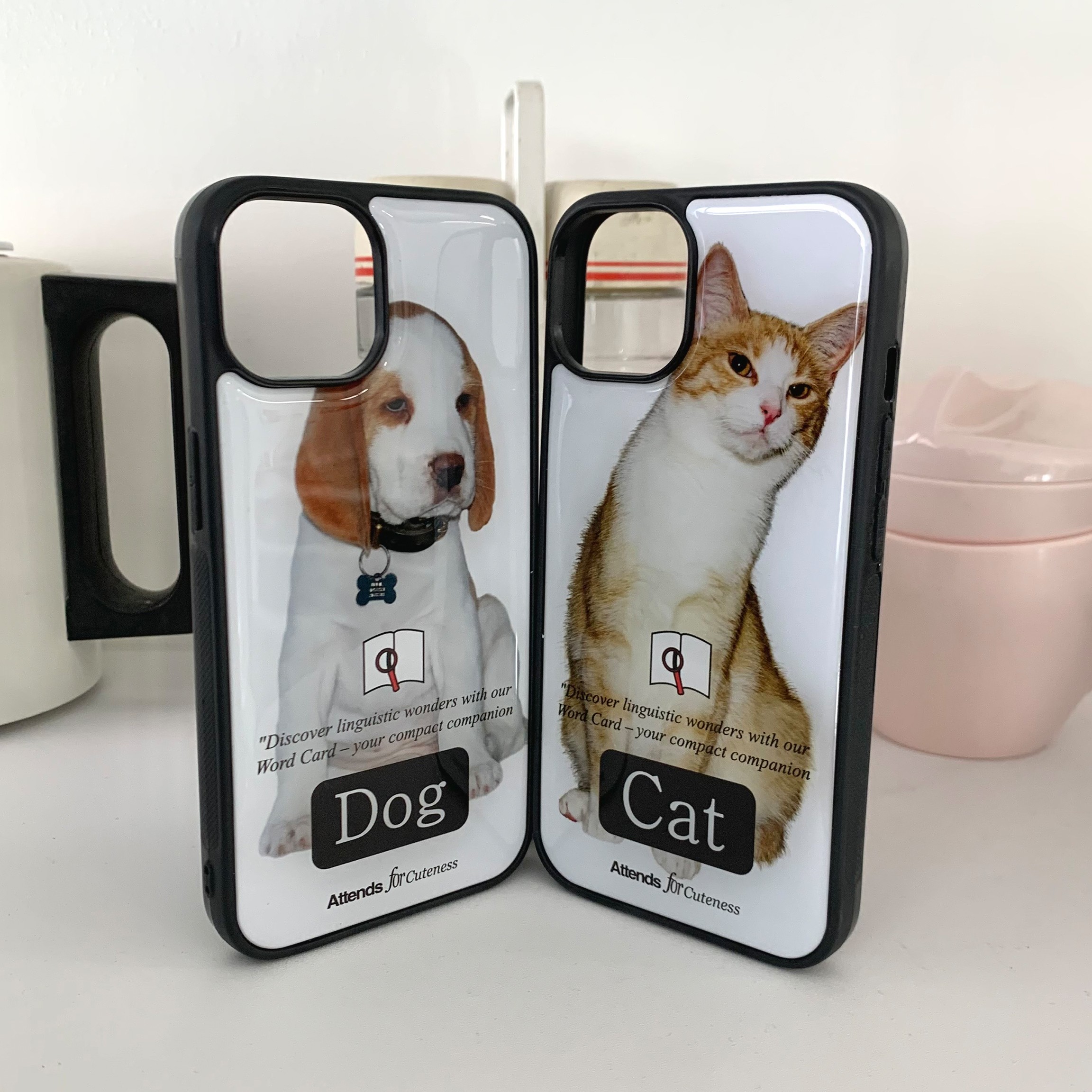 【韓国Attends アテンズ】Dog and Cat Word Card Epoxy Case Dog Word Card Epoxy Case - 감도 깊은 취향 셀렉트샵 29CM