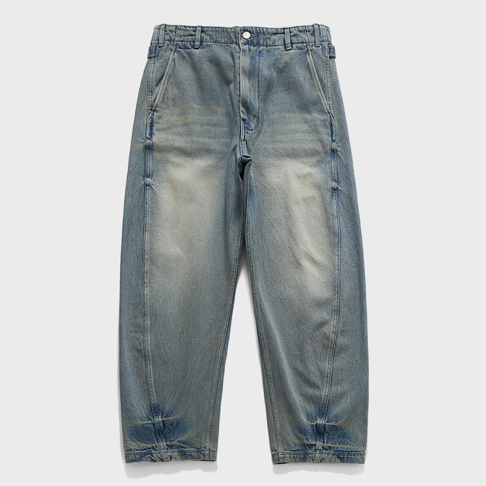 ★OY★C.B WAVE LINE WASHED ZIPPER JEANS-BLUE★正規品/送料込 セール】『OY/オーワイ』C.B WAVE LINE WASHED ZIPPER JEANS
