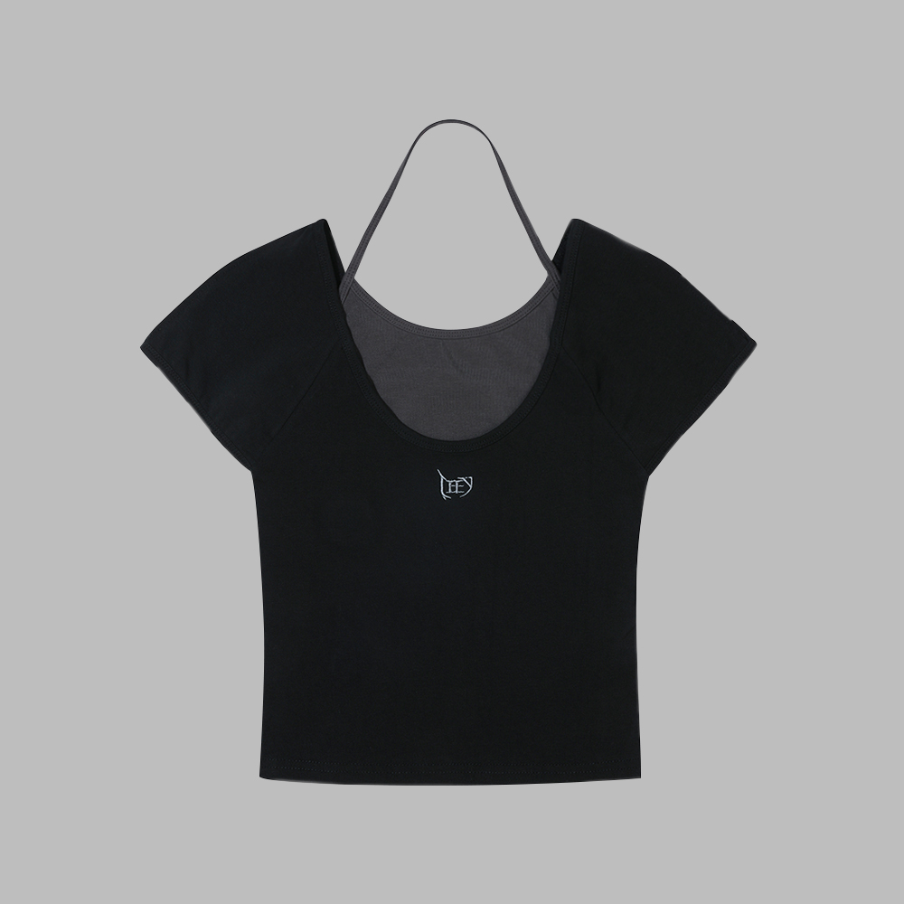 YEEL RACING ASYMMETRIC T-SHIRT BLACK - 감도 깊은 취향 셀렉트