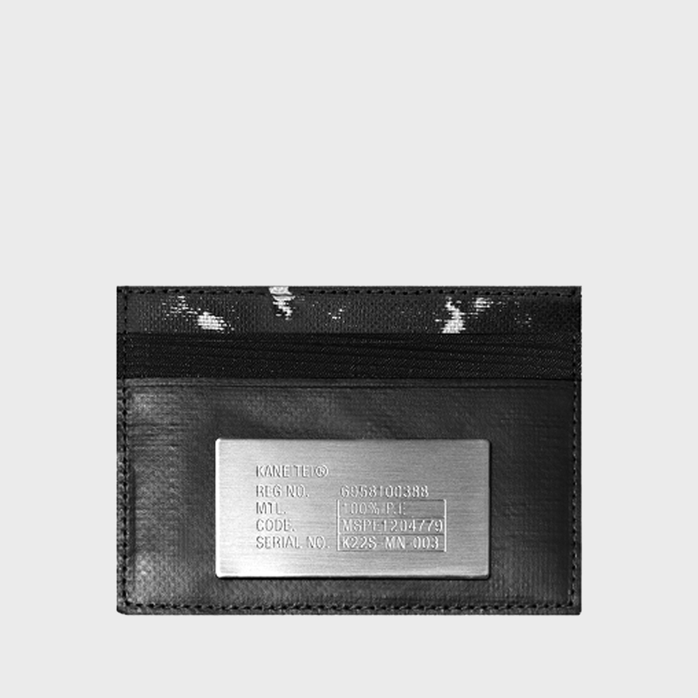 ★BLACKUP★ MOSAIC CARD WALLET BLACK UPCYCLED K23F-WA2-343- MOSAIC CARD WALLET (BLACK) / UPCYCLED - 카네이테이