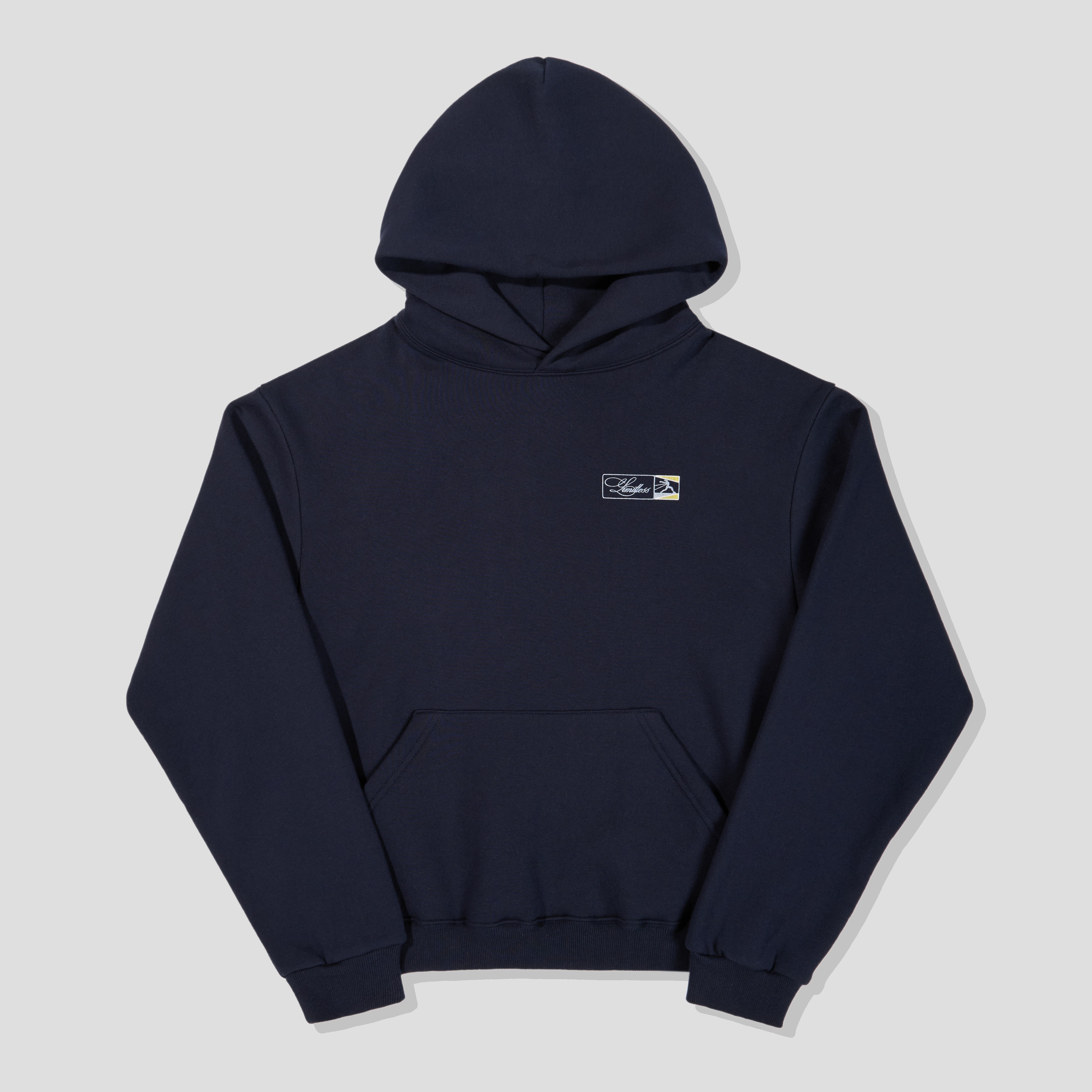 Gallery Wave Logo Graphic Hoodie - Navy - 감도 깊은 취향