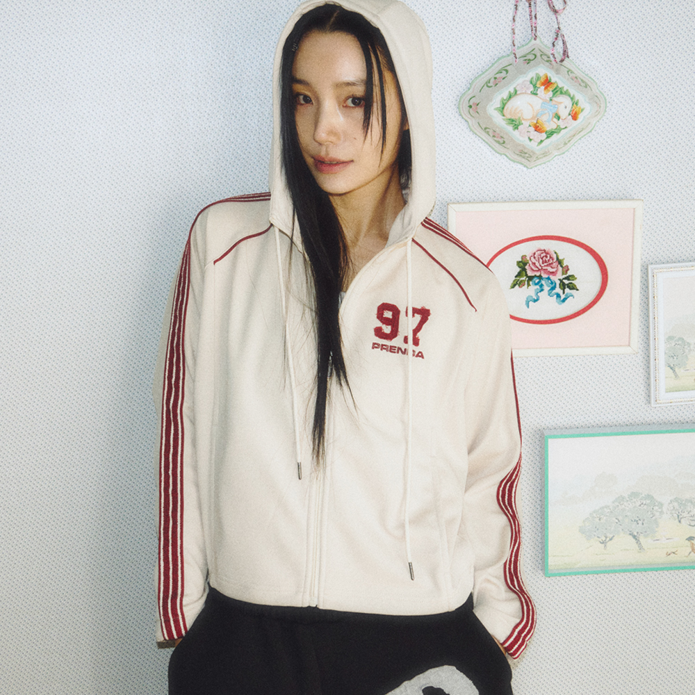 【PRENDA】JACQUARD TAPE RAGLAN ZIP-UP JACKET/追跡付 JACQUARD TAPE RAGLAN ZIP-UP JACKET NAVY - 감도 깊은 취향
