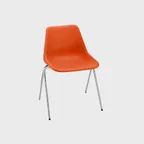 [HILLE] 힐레 Polyside Chair 폴리사이드 체어, Orange Shell/Chrome Frame (24079)