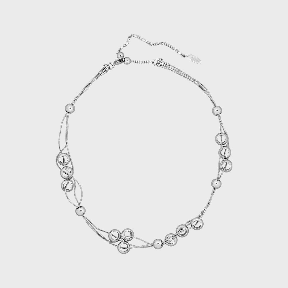 ★SENTIMENTS★ NO.568 [SILVER] BALL LAYERED MOVEMENT NECKLAC NO.568 [SILVER] BALL LAYERED MOVEMENT NECKLACE - SENTIMENTS
