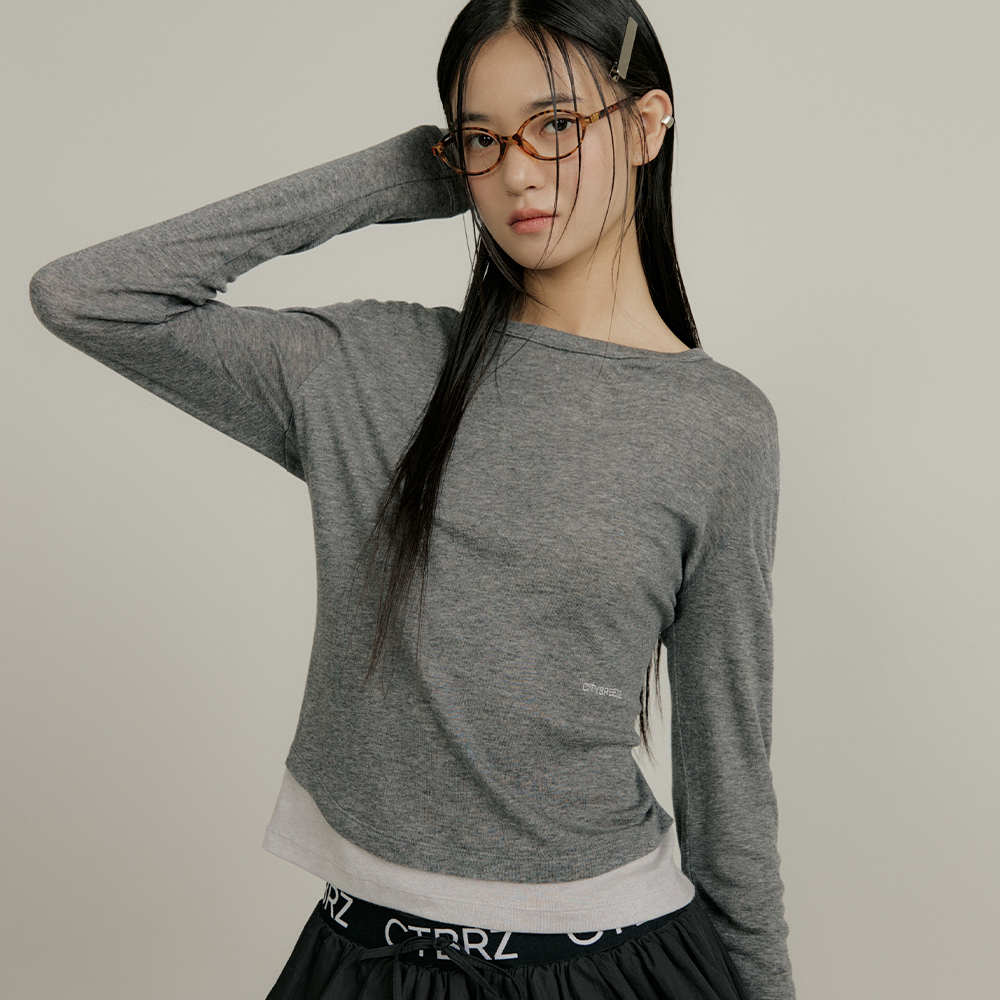 ★LUVISTRUE★CURVED L HOTFIX TEE(BURGUNDY)★正規品/直送料込 CURVED L HOTFIX TEE(BURGUNDY) - 감도 깊은 취향 셀렉트샵 29CM