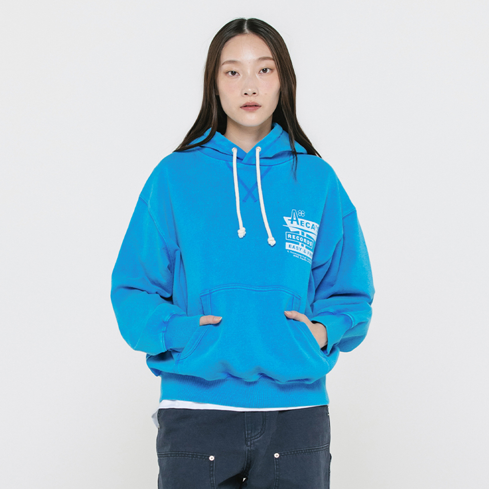 パーカー・フーディ AECA WHITE AECA RECORD SHOP SWEAT HOODIESUNFADE BLUE AECA RECORD SHOP SWEAT HOODIE-SUNFADE BLUE - 감도 깊은 취향
