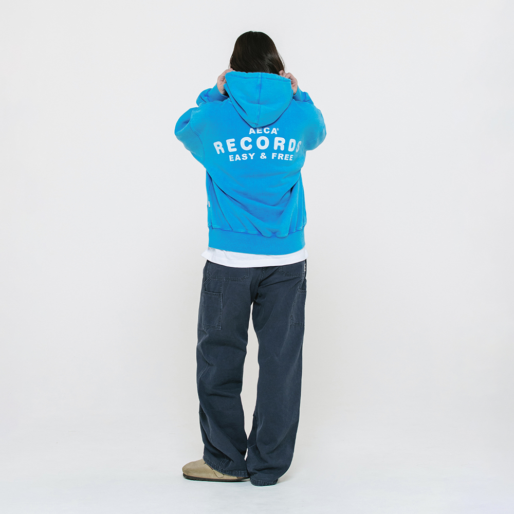 AECA RECORD SHOP SWEAT HOODIE-SUNFADE BLUE - 감도 깊은 취향