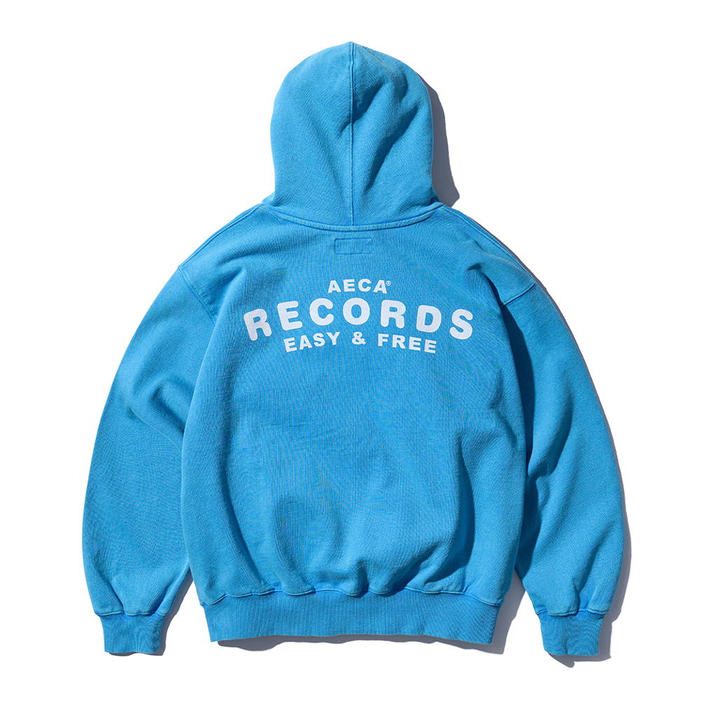 AECA RECORD SHOP SWEAT HOODIE-SUNFADE BLUE - 감도 깊은 취향
