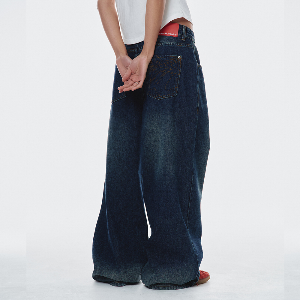OVERFIT STITCH DENIM PANTS DEEP BLUE - 감도 깊은 취향 셀렉트