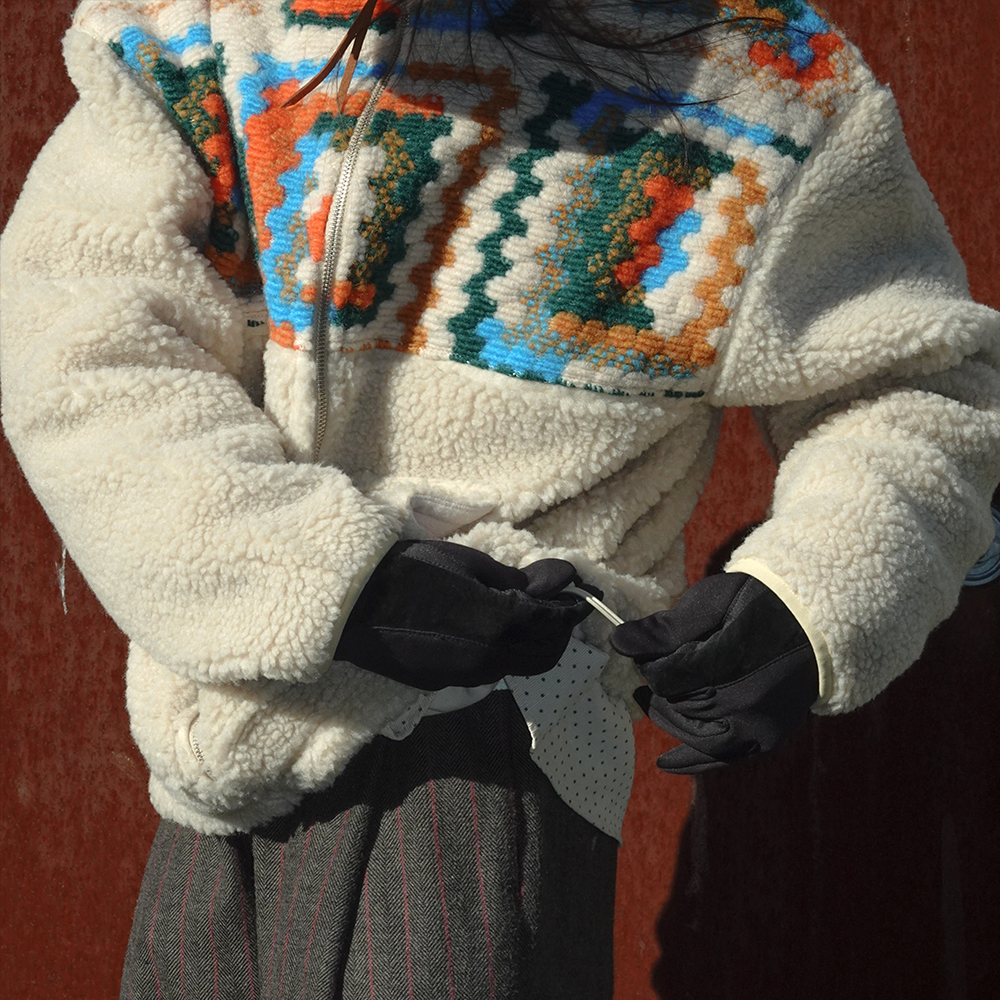 ■FRITUR■ Crocher Fleece Jacket Beige_F244JP04 FRITUR Crocher Fleece Jacket Beige