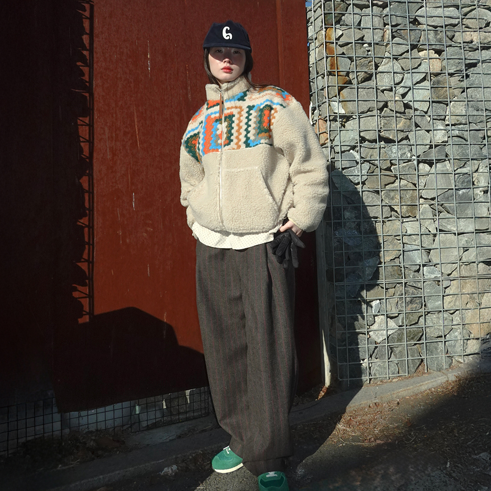 ■FRITUR■ Crocher Fleece Jacket Beige_F244JP04 FRITUR Crocher Fleece Jacket Beige