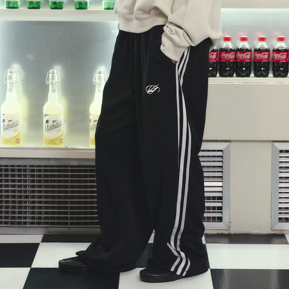 3STAR PIPING TRACK PANTS_BLACK(NG2DSUPA10A) - 감도 깊은 취향