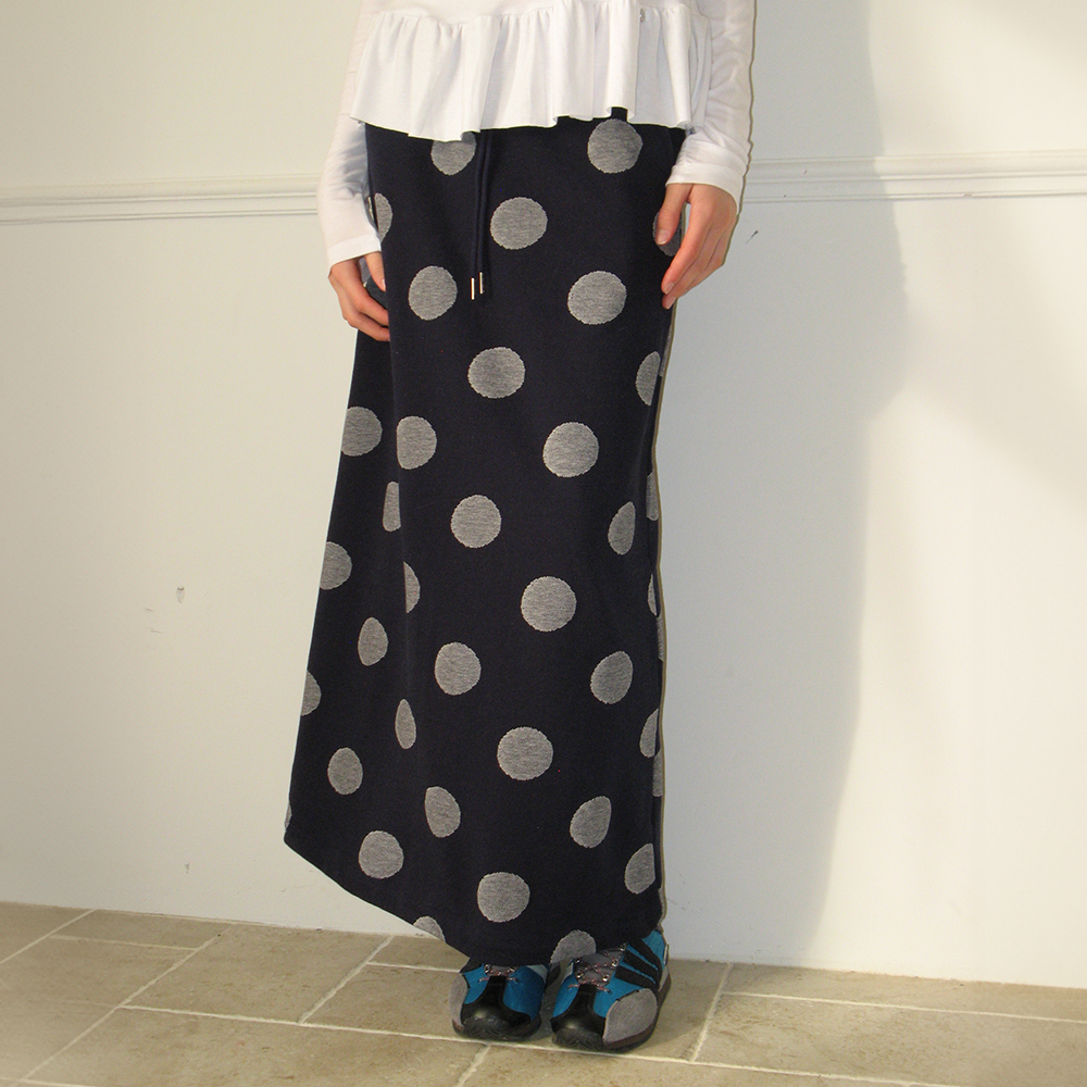 DOT MIXED MAXI SKIRT (LIGHT GREY) - 감도 깊은 취향 셀렉트샵 29CM