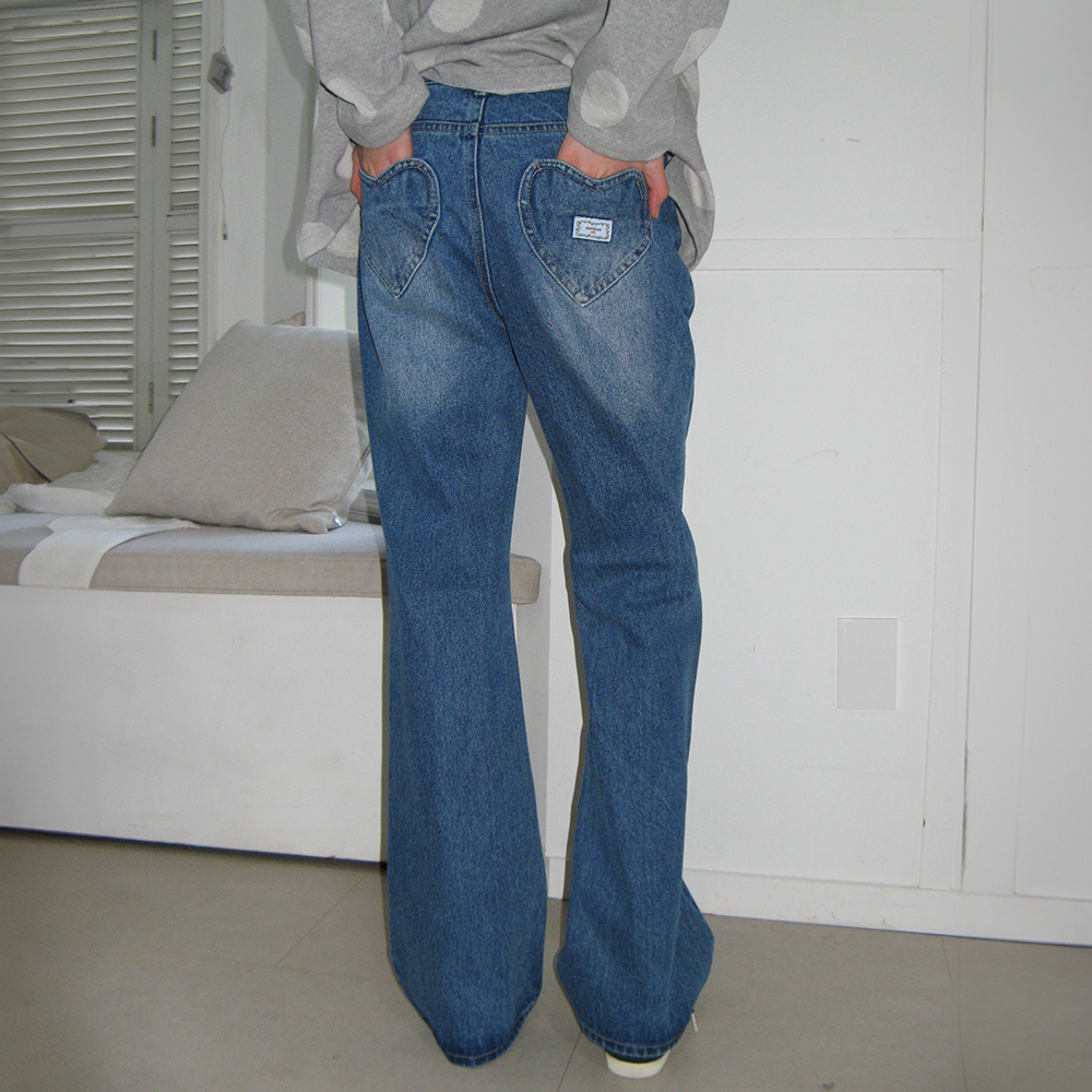 パンツ BACK HEART STITCH POCKET DENIM PANTS BACK HEART STITCH POCKET DENIM PANTS MEDIUM BLUE