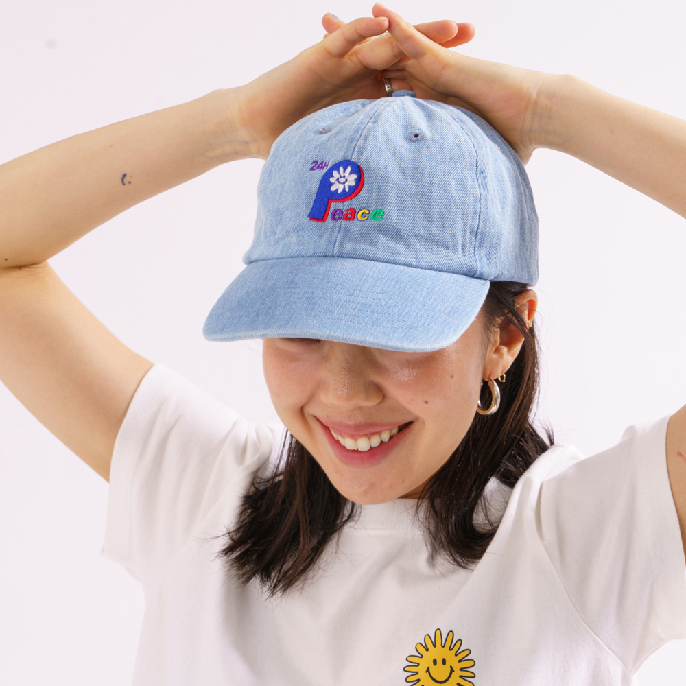 24H PEACE SMILE WASHED CAP (SOFT DENIM) - 감도 깊은 취향