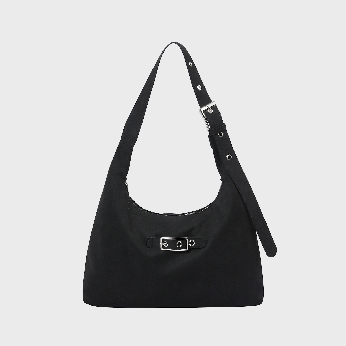 Belted flat shoulder bag BLACK - 감도 깊은 취향 셀렉트샵 29CM