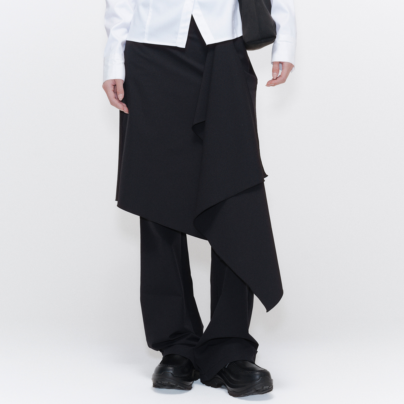 Draped midi skirt pants SET BLACK - 감도 깊은 취향 셀렉트샵 29CM
