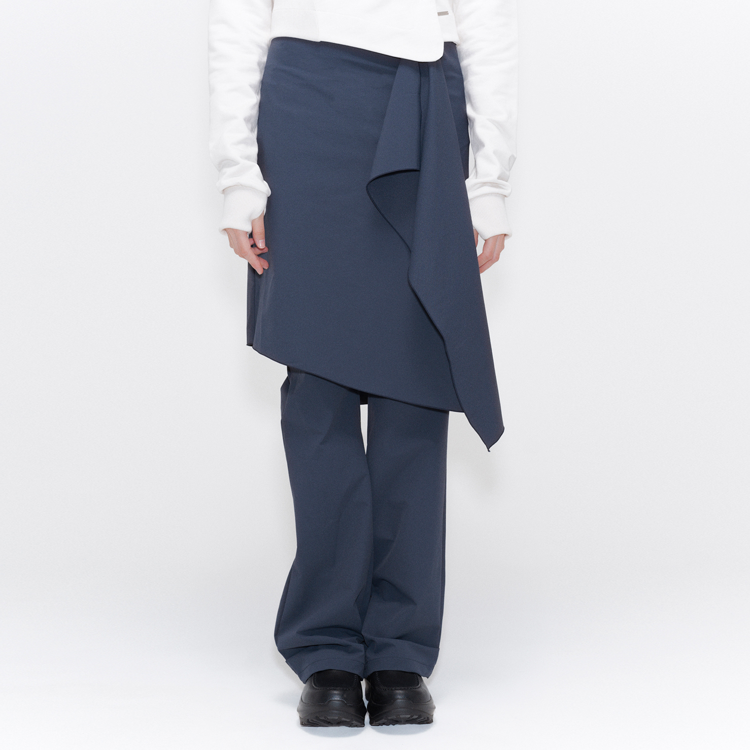 ◆MISEKI SEOUL◆ Draped chiton midi skirt pants SET CHARCOAL MUSINSA | MISEKI SEOUL Draped chiton midi skirt pants SET