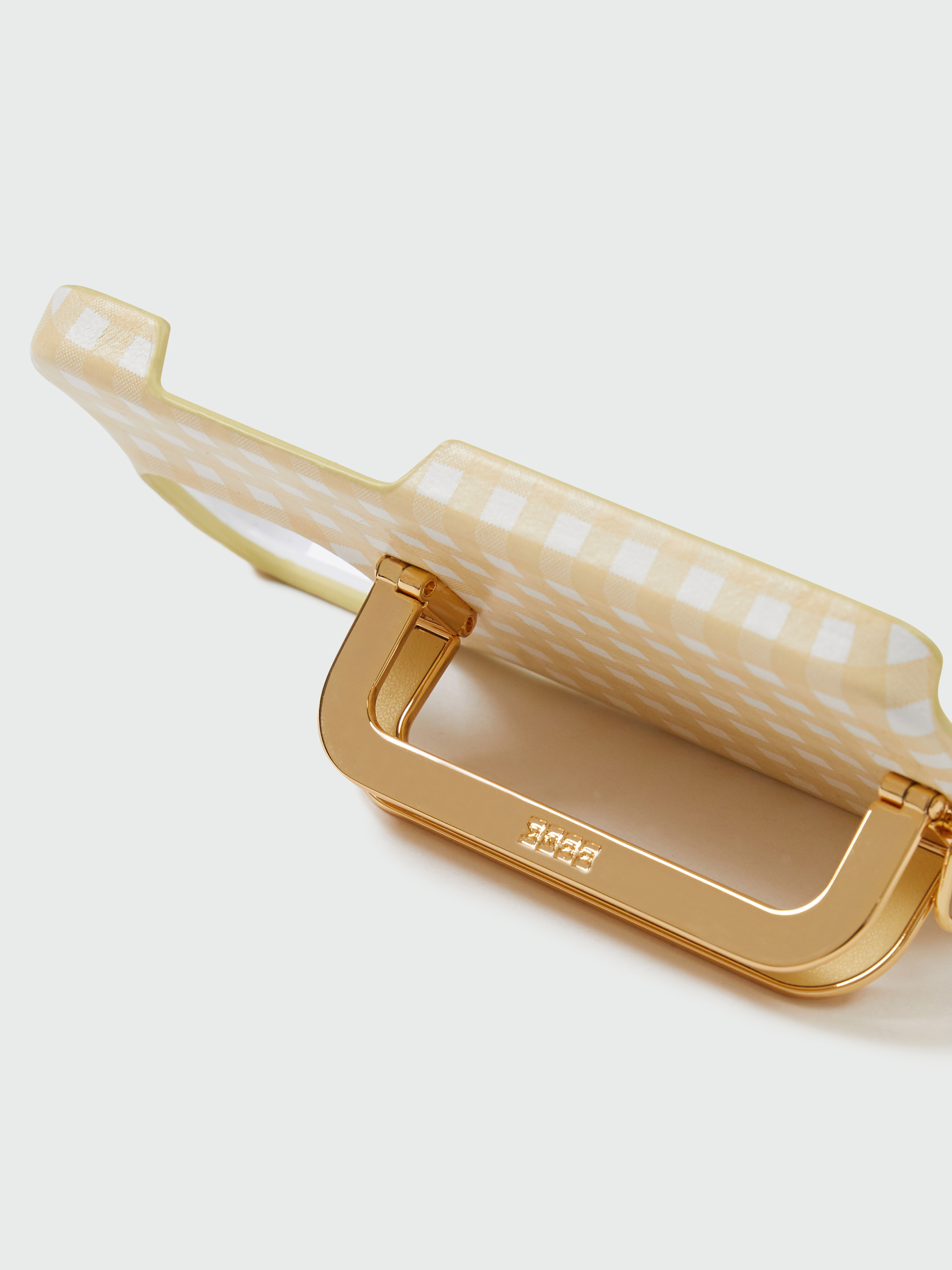 【EENK】Phone Case with Leather Strap Yellow Check d06ec1f033b8e.jpg