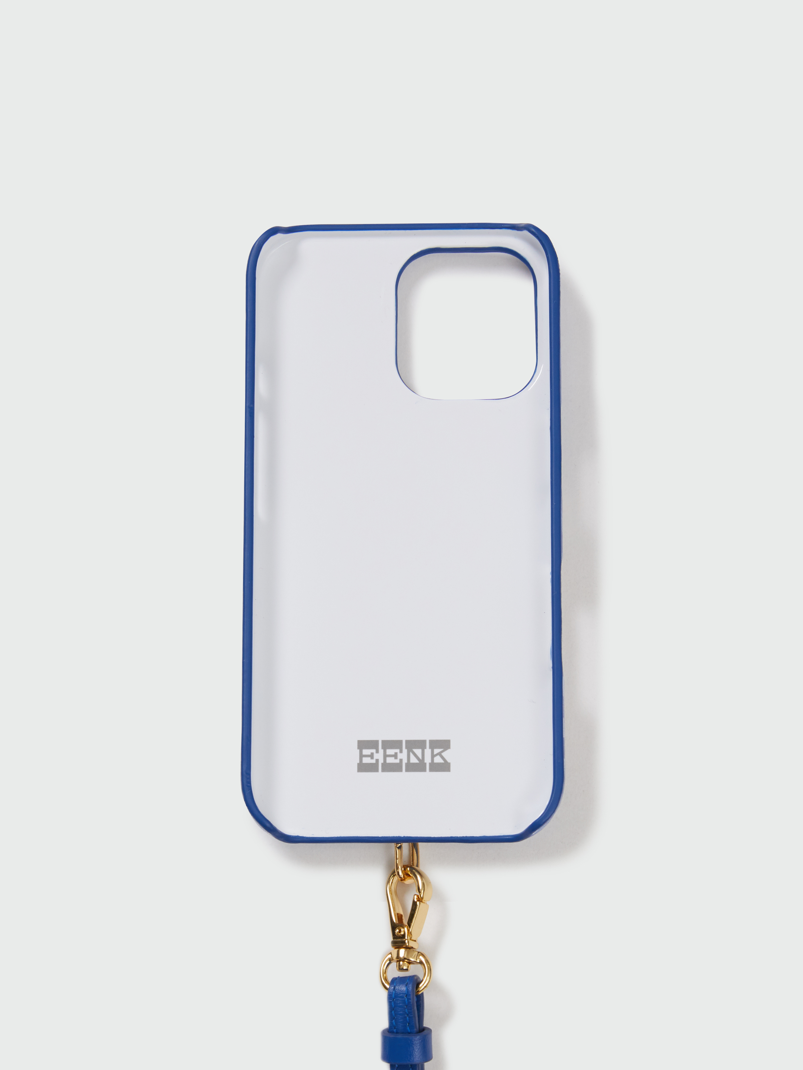 【EENK】Phone Case with Leather Strap Blue Check 6fa1812072803.jpg