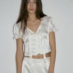 JACQUARD CROP BLOUSE