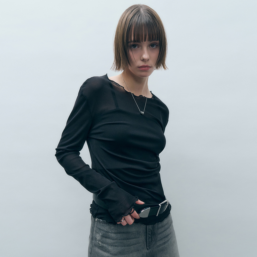 ★NOFFICIALNOFFICE★LAYERED BOLERO T-SHIRT BLACK★正規品 LAYERED BOLERO T-SHIRT BLACK - 감도 깊은 취향 셀렉트샵 29CM