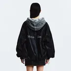 MATIN KIM LOGO COATING JUMPER IN BLACK