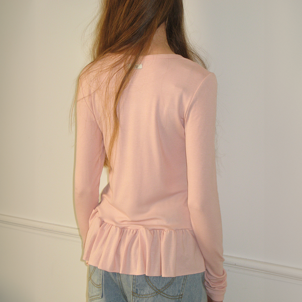 PENDANT RUFFLE LAYERED SLIM LONG SLEEVE (6color) - 감도 깊은