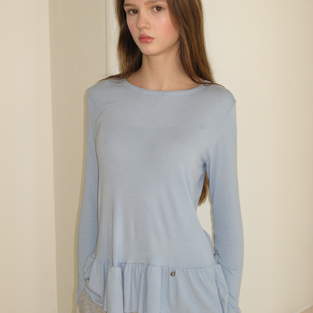 PENDANT RUFFLE LAYERED SLIM LONG SLEEVE (6color) - 감도 깊은