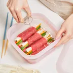 2배 커진 실리콘용기 푸쉬락(지켜락) 대용량 1800ML + 스팀트레이 (4color)