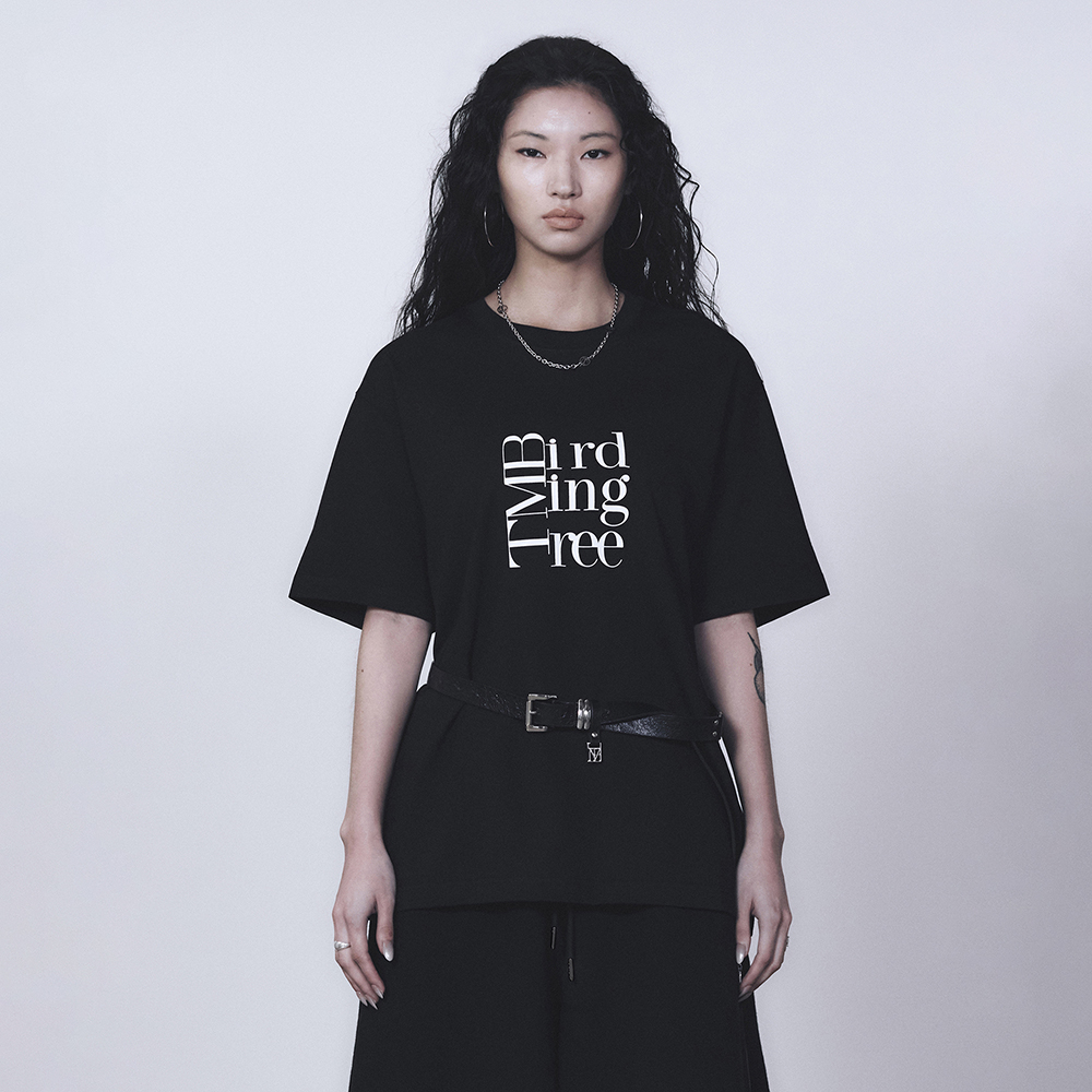 韓国商品/TREEMINGBIRD TMB Small Square Logo Crop T-shirts TMB Small Square Logo Crop T-shirts [ Black ] - TREEMINGBIRD