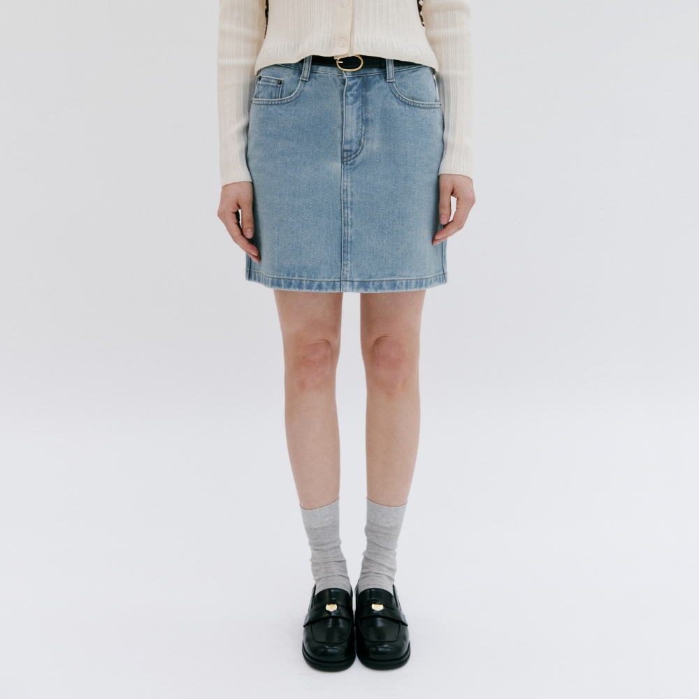 ROLAROLA★大人気★SET-UP CHECK JACQUARD KNIT SKIRT SK-21146 SK-21146) SET-UP CHECK JACQUARD KNIT SKIRT LIGHT BLUE - 감도