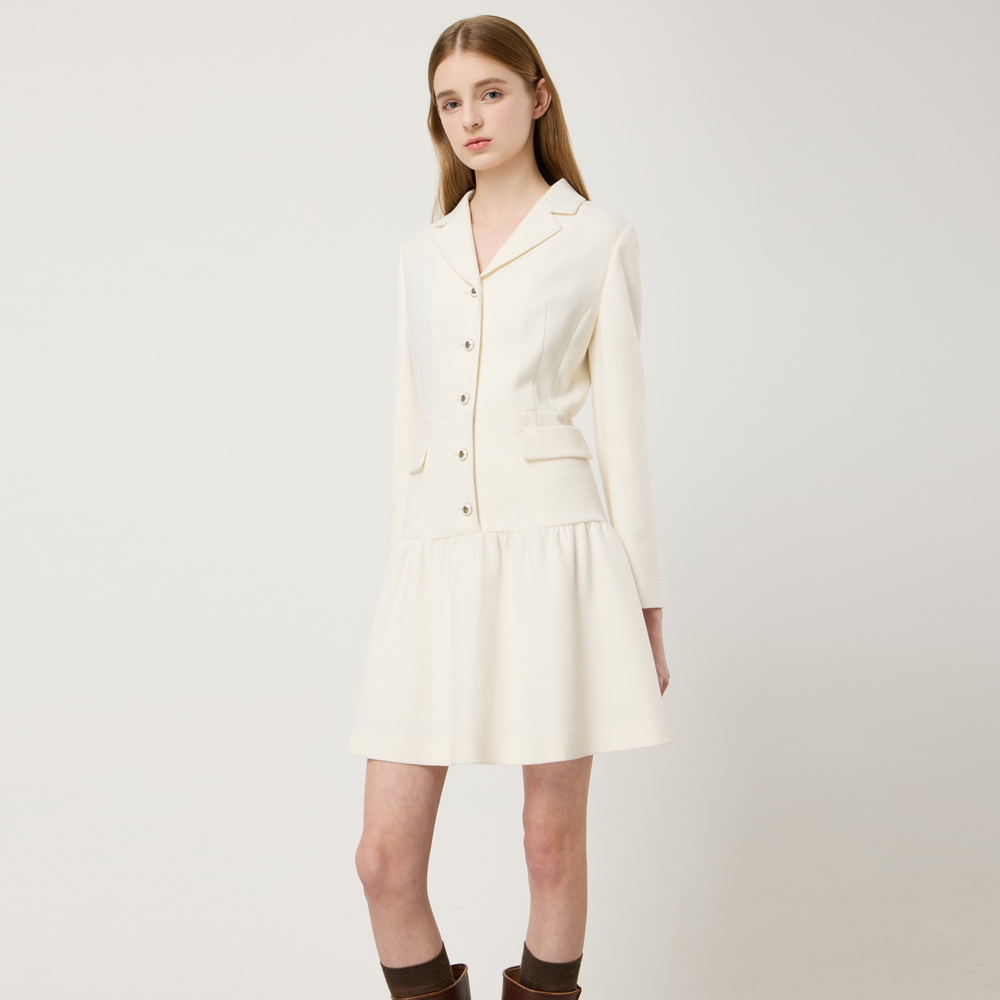 【I AM MARI】24SS★ Louin Tweed Belted Mini One Piece Lory tweed mini ops (ivory) - 감도 깊은 취향 셀렉트샵 29CM