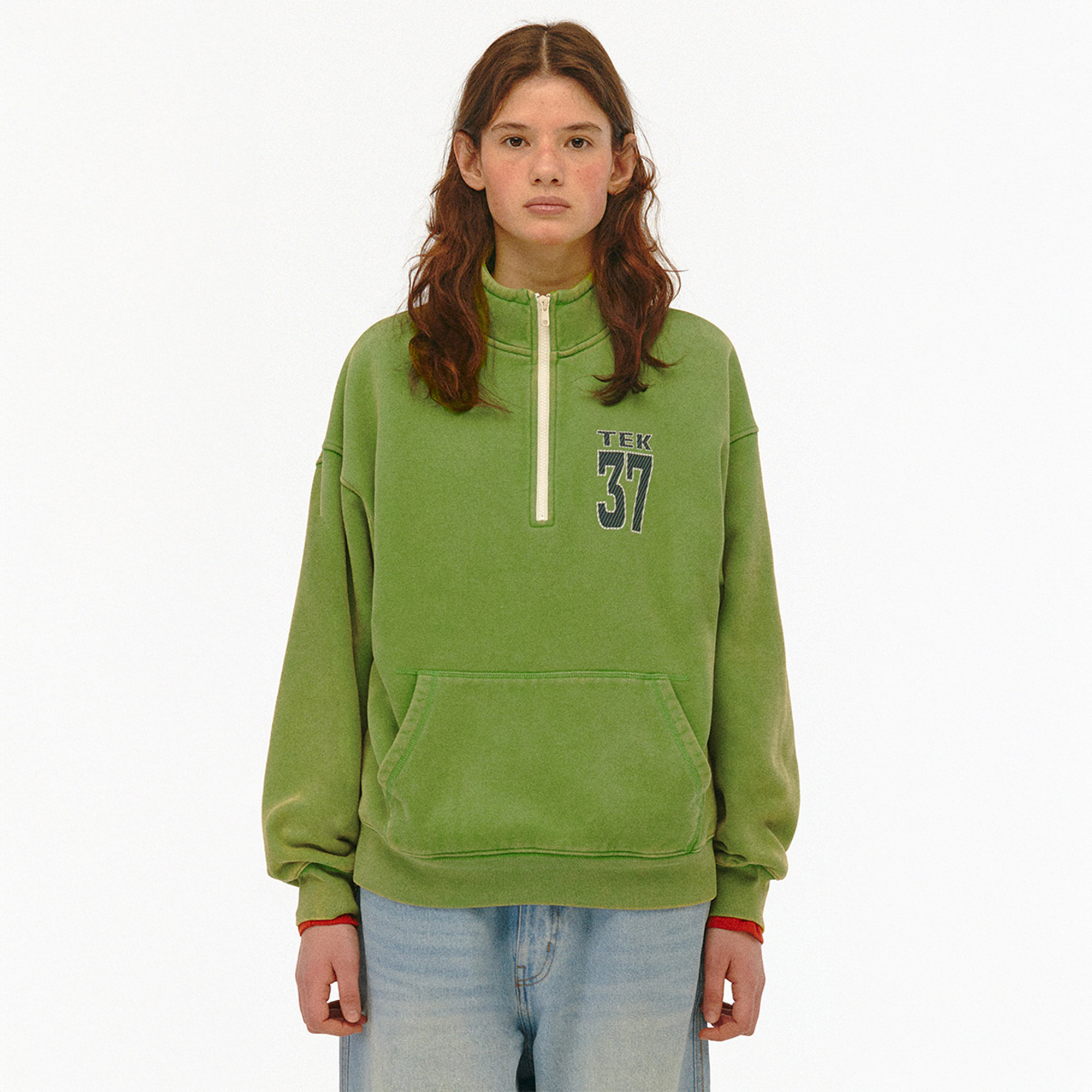 Plan Half Zip-Up Sweatshirt Light Green - 감도 깊은 취향