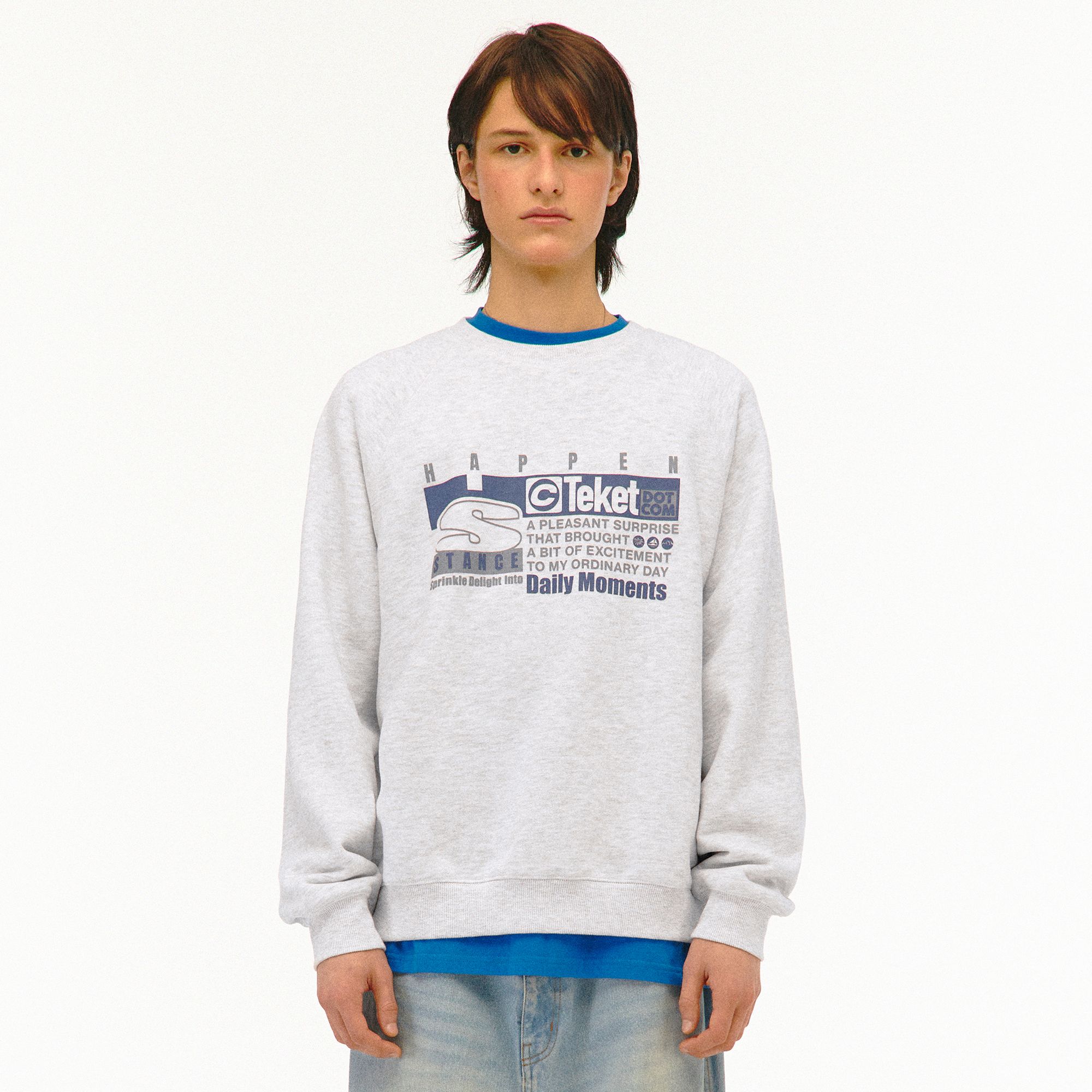 [teket] / ☆ 25SS HP Sweatshirt / Melange Gray Plan Half Zip-Up Sweatshirt Melange Gray - teket