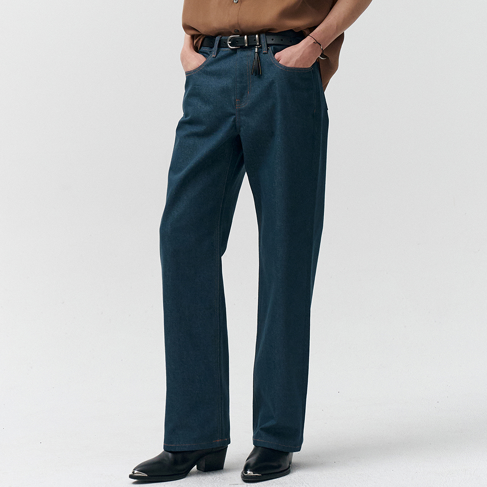 WAIST GAP CRACK LAZER WIDE DENIM PANTS BLACK - 감도 깊은