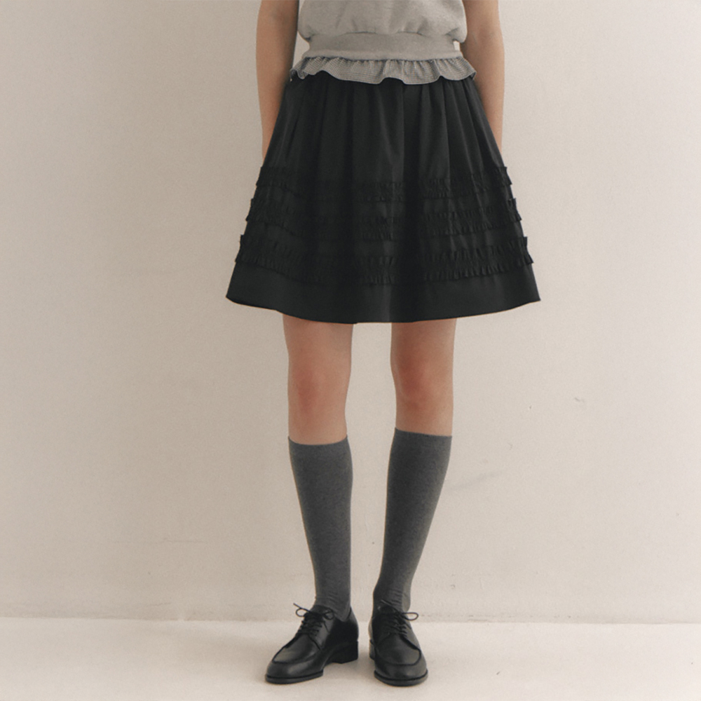 ★NOFFICIALNOFFICE★LACE PUMPKIN BANDING SKIRT BLACK★正規品 LACE PUMPKIN BANDING SKIRT BLACK - 감도 깊은 취향 셀렉트샵 29CM